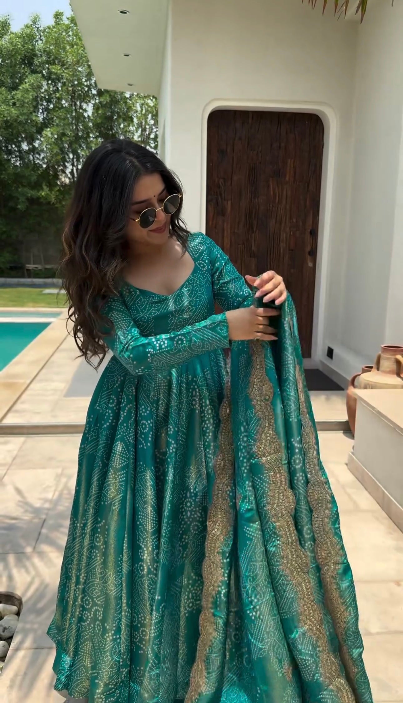 Fancy Anarkali Gown, Dupatta & Bottom Set