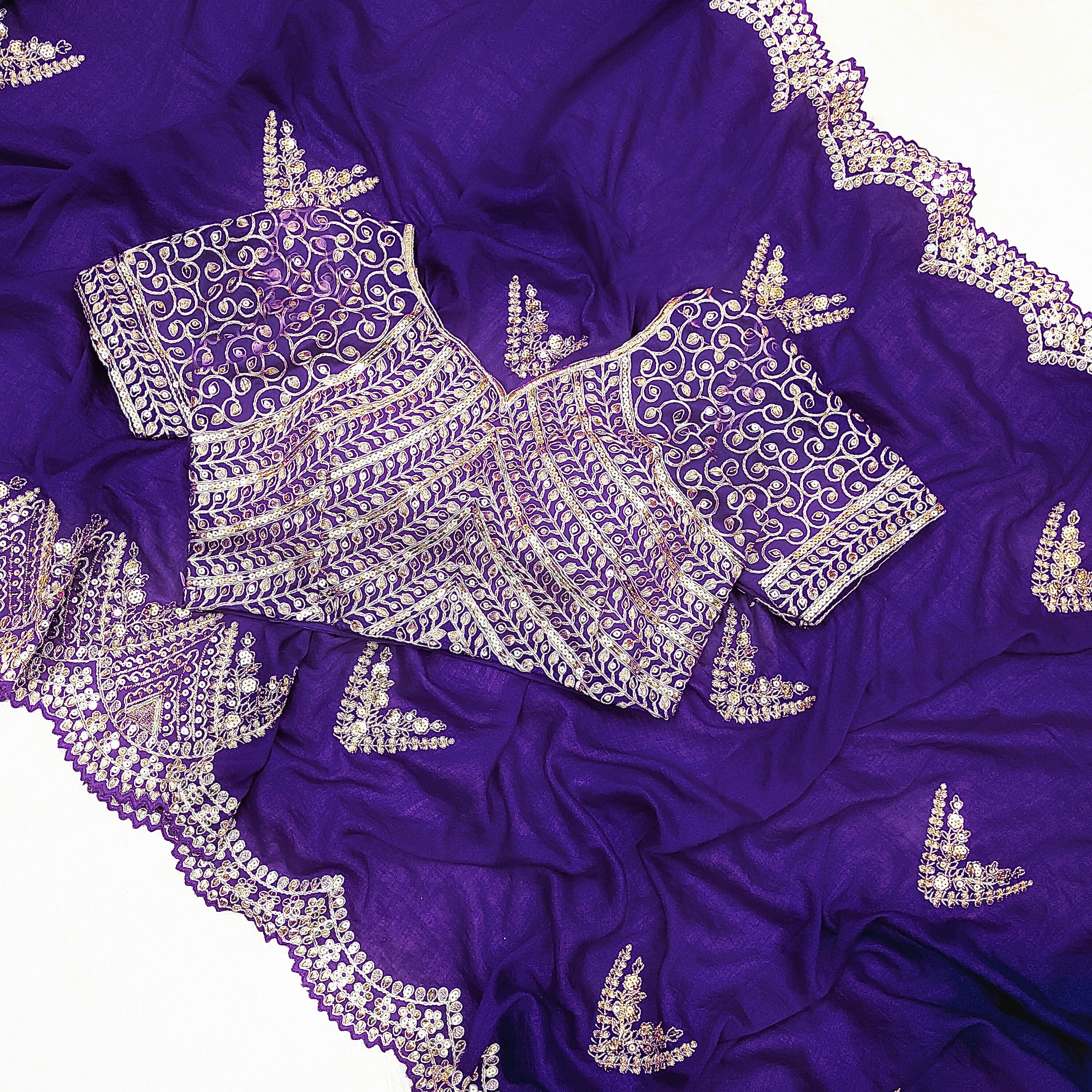 Designer Party Wear Saree With Embroidery Coding & Sequins Work