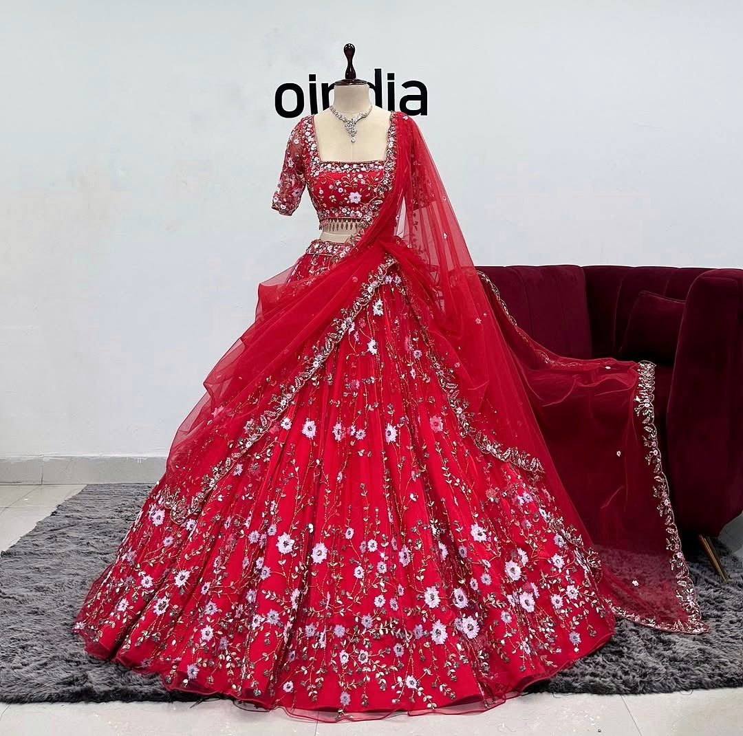 Trending Lehenga Choli & Dupatta With Sequins Embroidery Work