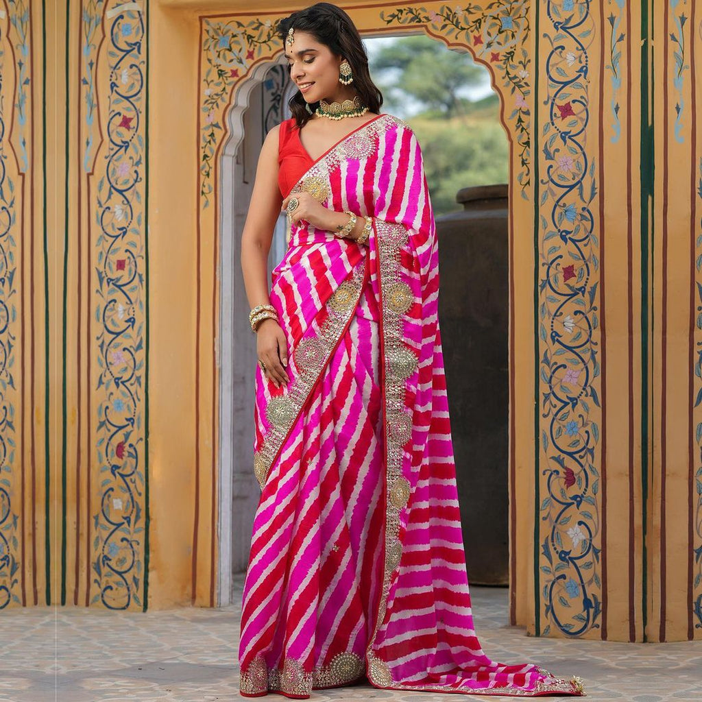 Beautiful Saree With Designer Embroidery Work