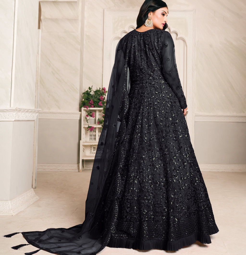 Party Wear Look Gown-Bottom And Dupatta With Thread & Sequence Work