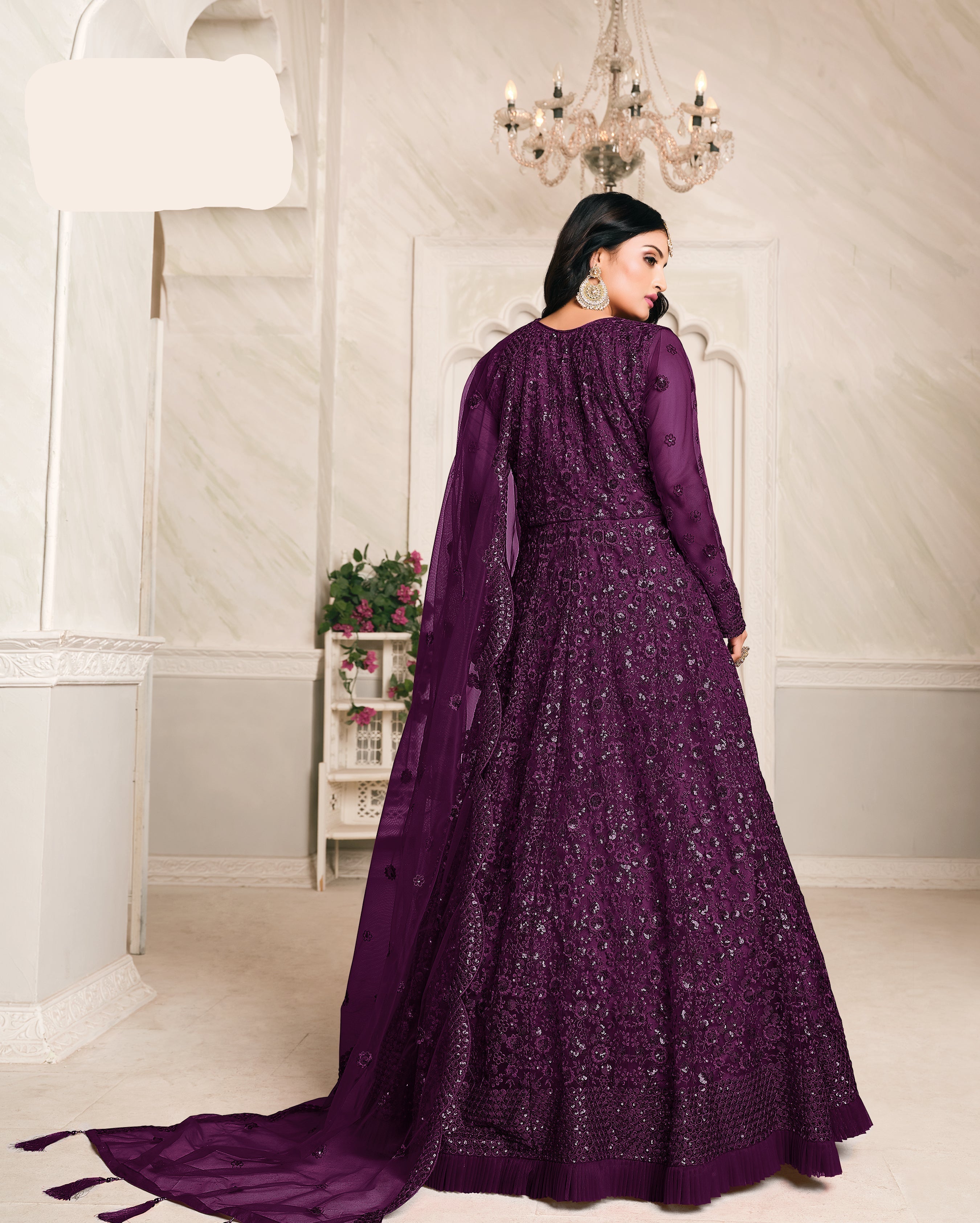 Party Wear Look Gown-Bottom And Dupatta With Thread & Sequence Work