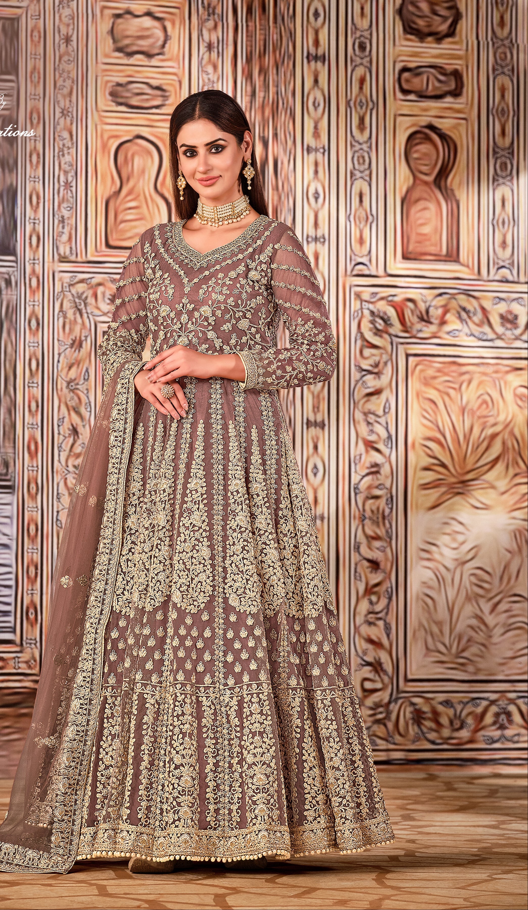 Designer Party Wear Gown With Thread & Sequence Work