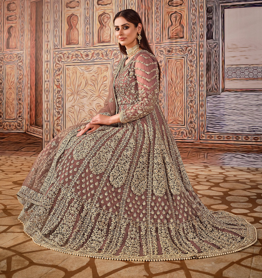 Designer Party Wear Gown With Thread & Sequence Work