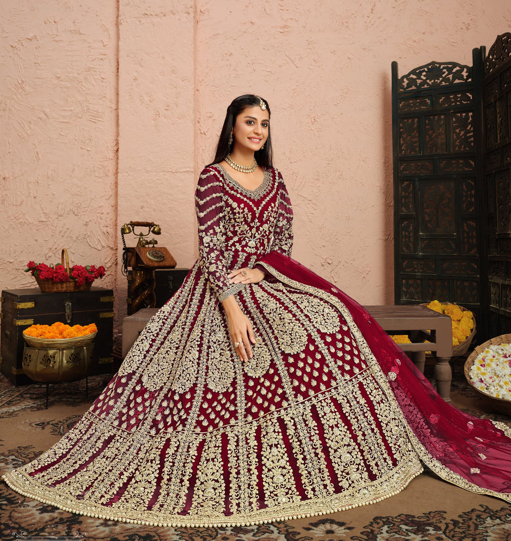Party Wear Designer Anarkali Gown, Pent And Dupatta