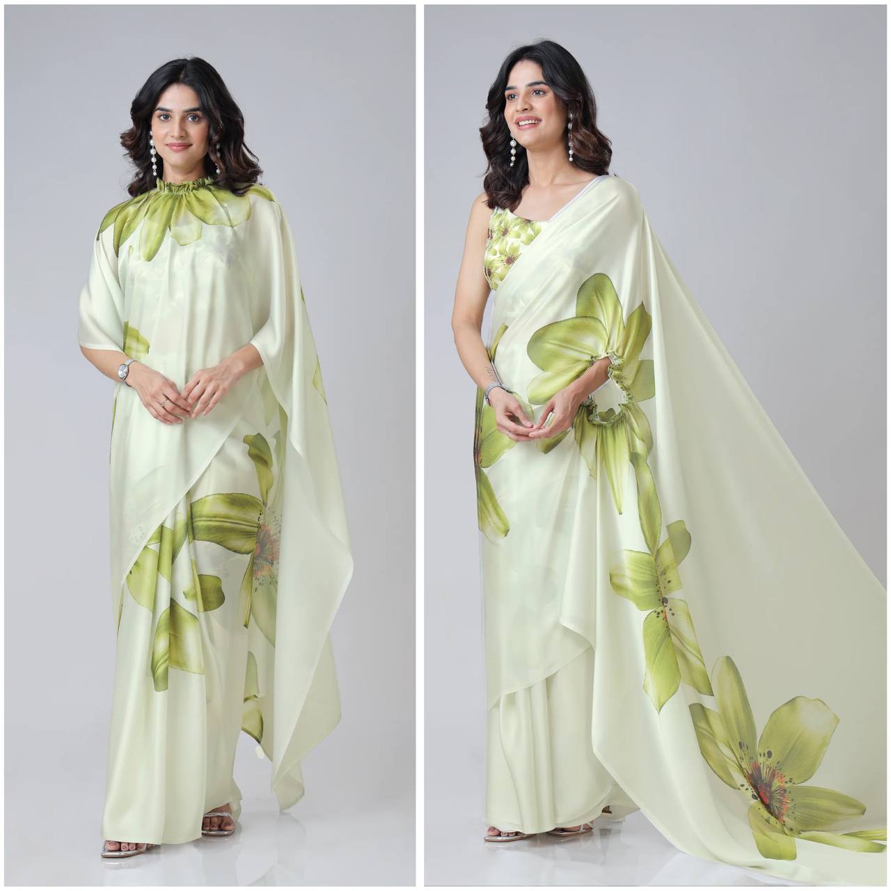 Party Wear Look Hand Kaftan Style Ready To Wear Saree