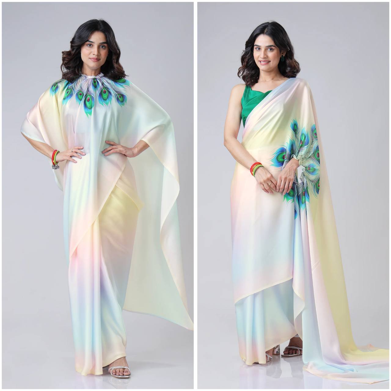 Party Wear Look Hand Kaftan Style Ready To Wear Saree