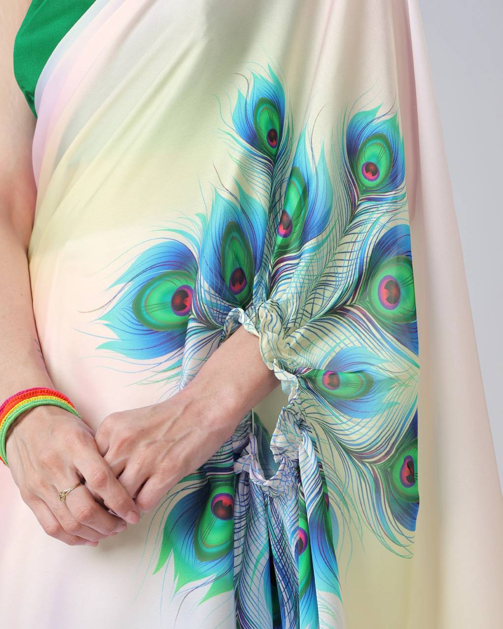 Party Wear Look Hand Kaftan Style Ready To Wear Saree