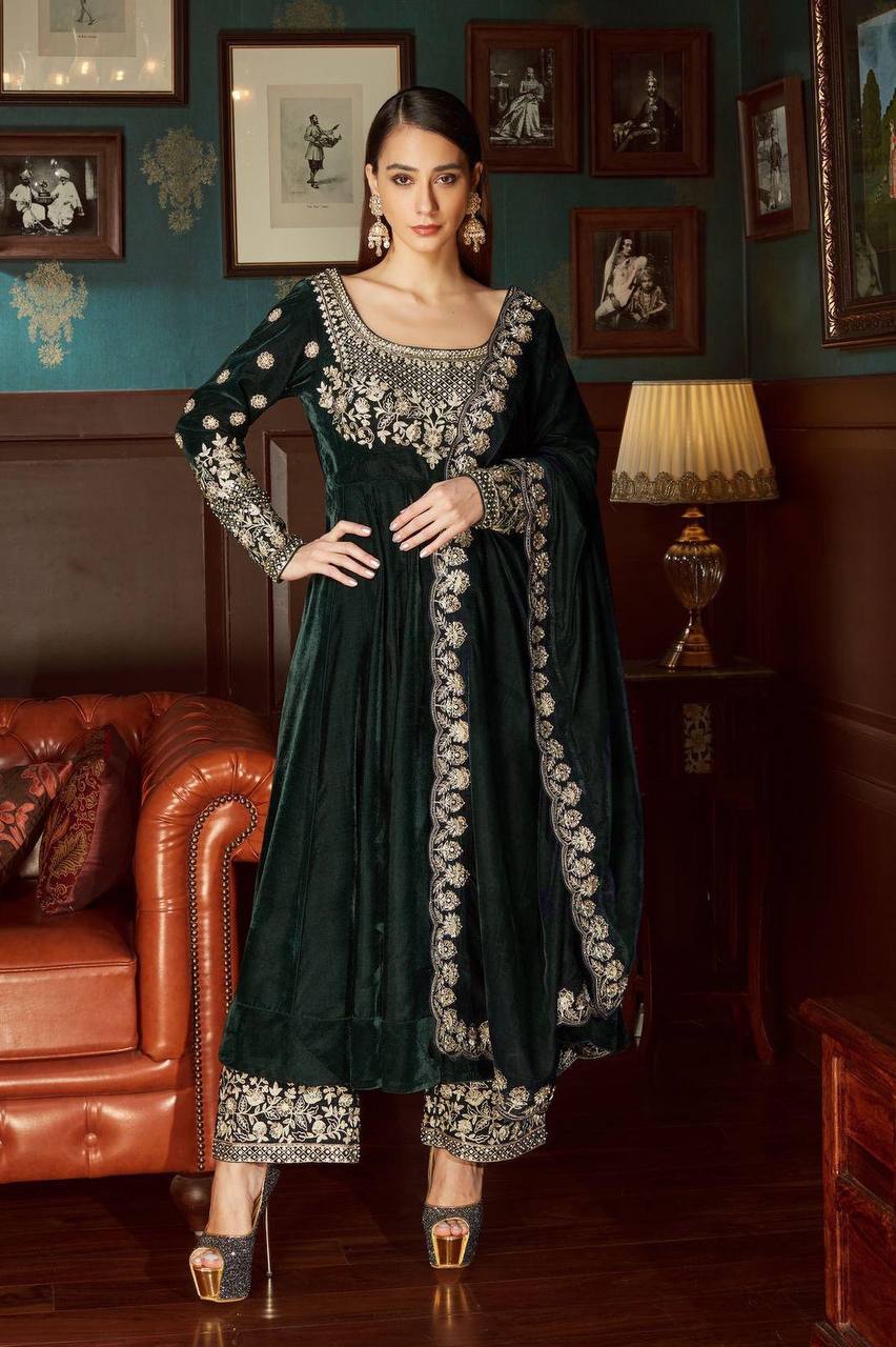 Party Wear Look Designer Gown And Bottom With Dupatta