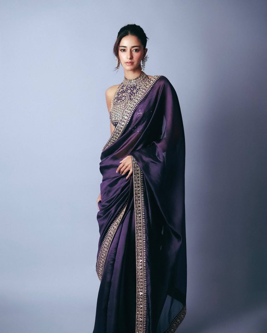 Party Wear Designer Saree With Sequins And Dori Embroidery Work