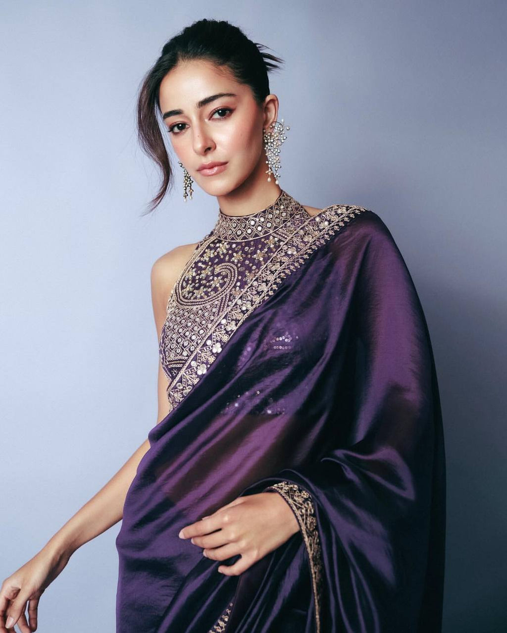 Party Wear Designer Saree With Sequins And Dori Embroidery Work