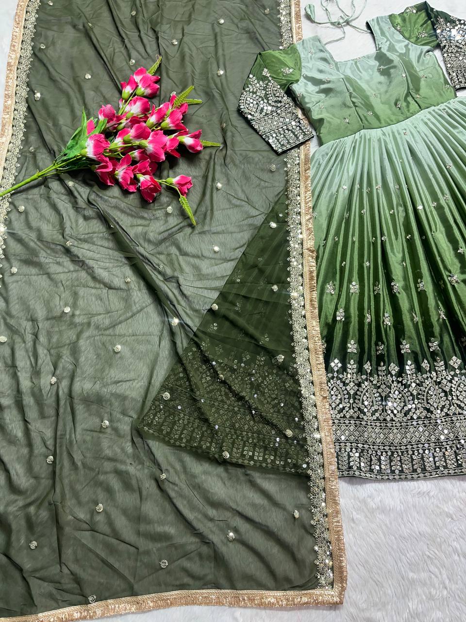 Party Wear Designer Anarkali Gown Pent And Dupatta