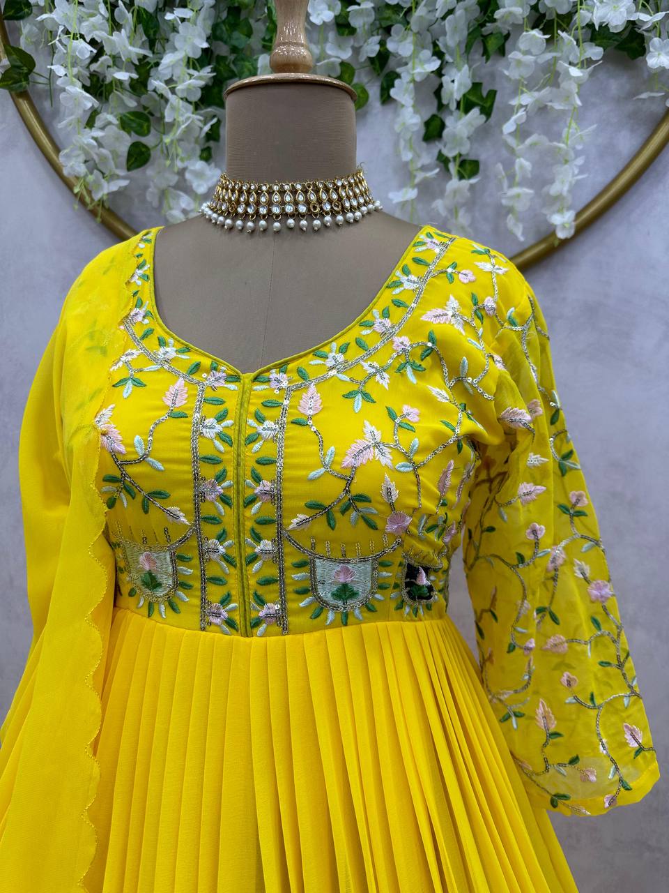 Party Wear Look Gown With Thread And Sequence Work