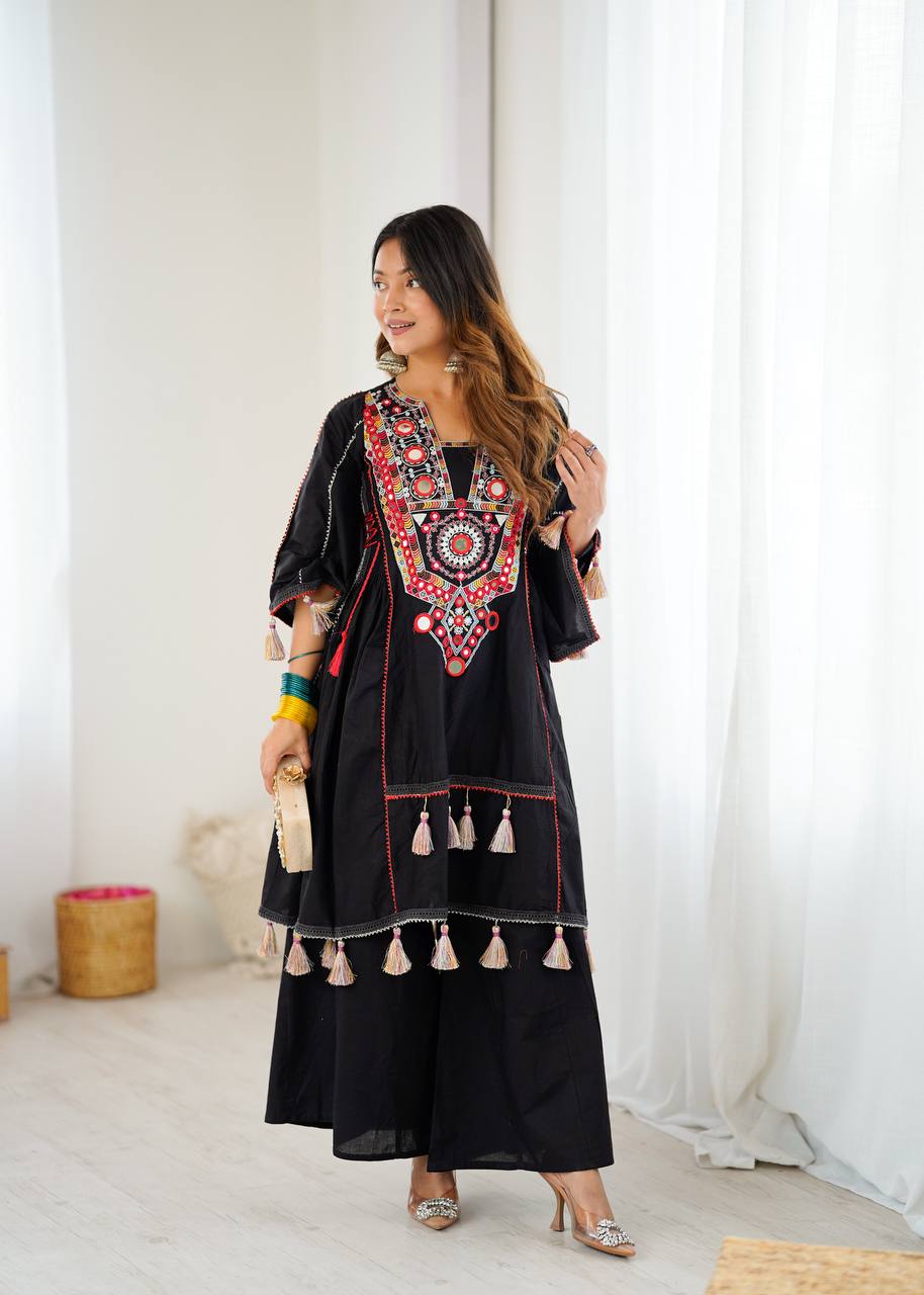Designer Co-ord Set With Embroidery Sequence Work
