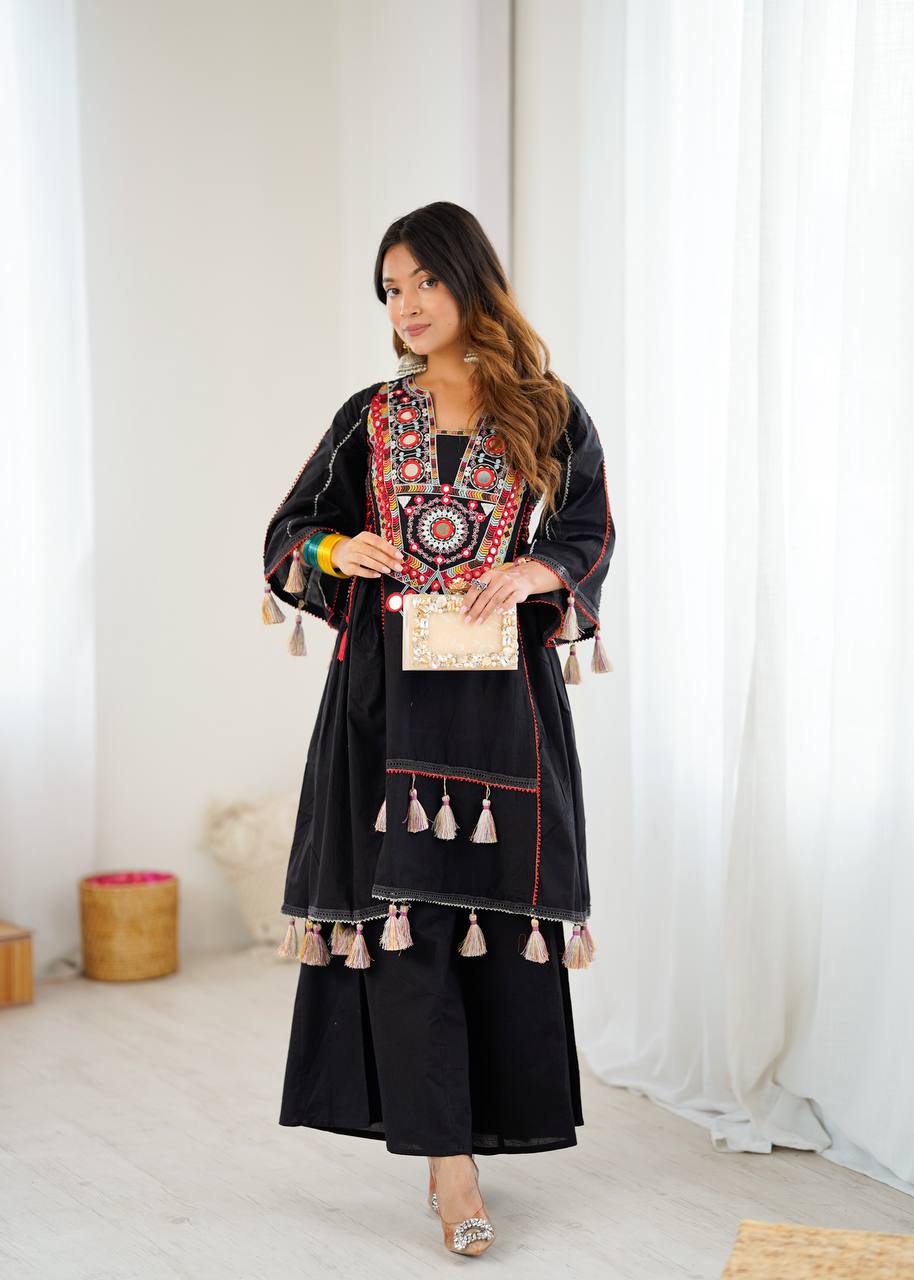 Designer Co-ord Set With Embroidery Sequence Work