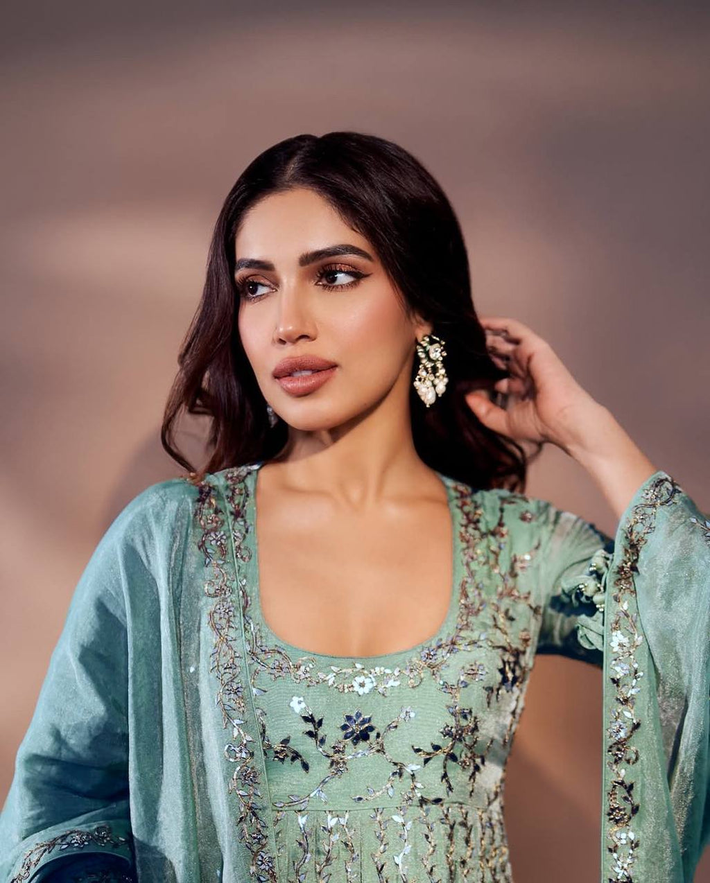 Party Wear Look Gown-Bottom And Dupatta With Sequins Embroidery Work