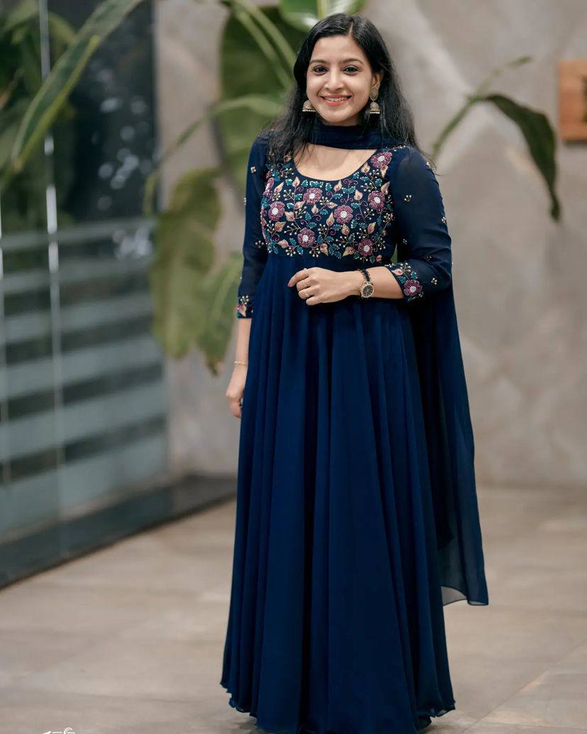 Party Wear Look Designer Gown And Dupatta