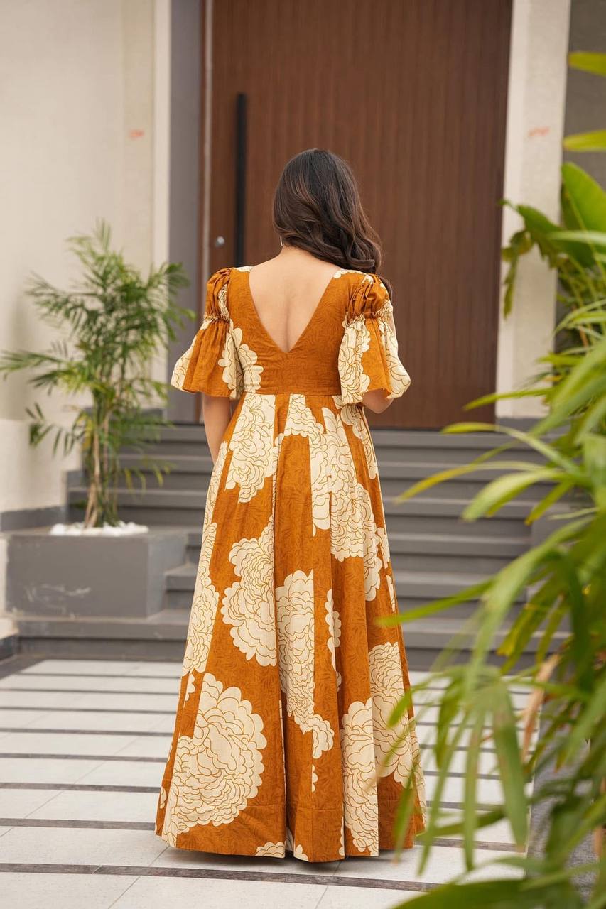 Party Wear Designer Gown With Beautiful Digital Print