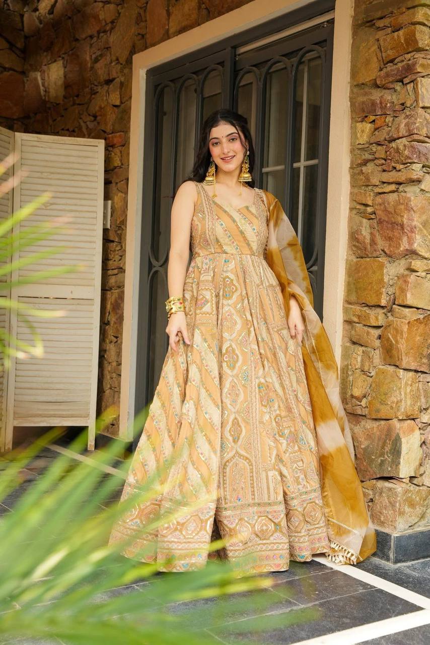 Party Wear Look Designer Gown And Beautiful Dupatta