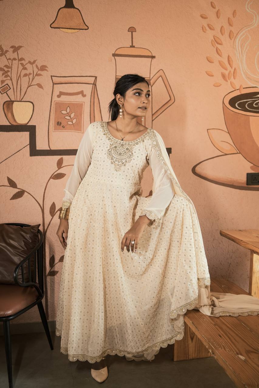 Party Wear Designer Gown, Pent And Dupatta