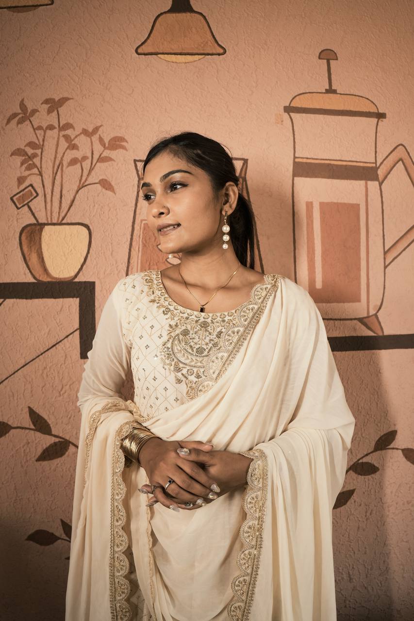 Party Wear Designer Gown, Pent And Dupatta