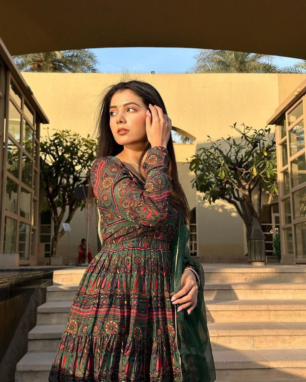 Party Wear Look Designer Anarkali Gown And Dupatta