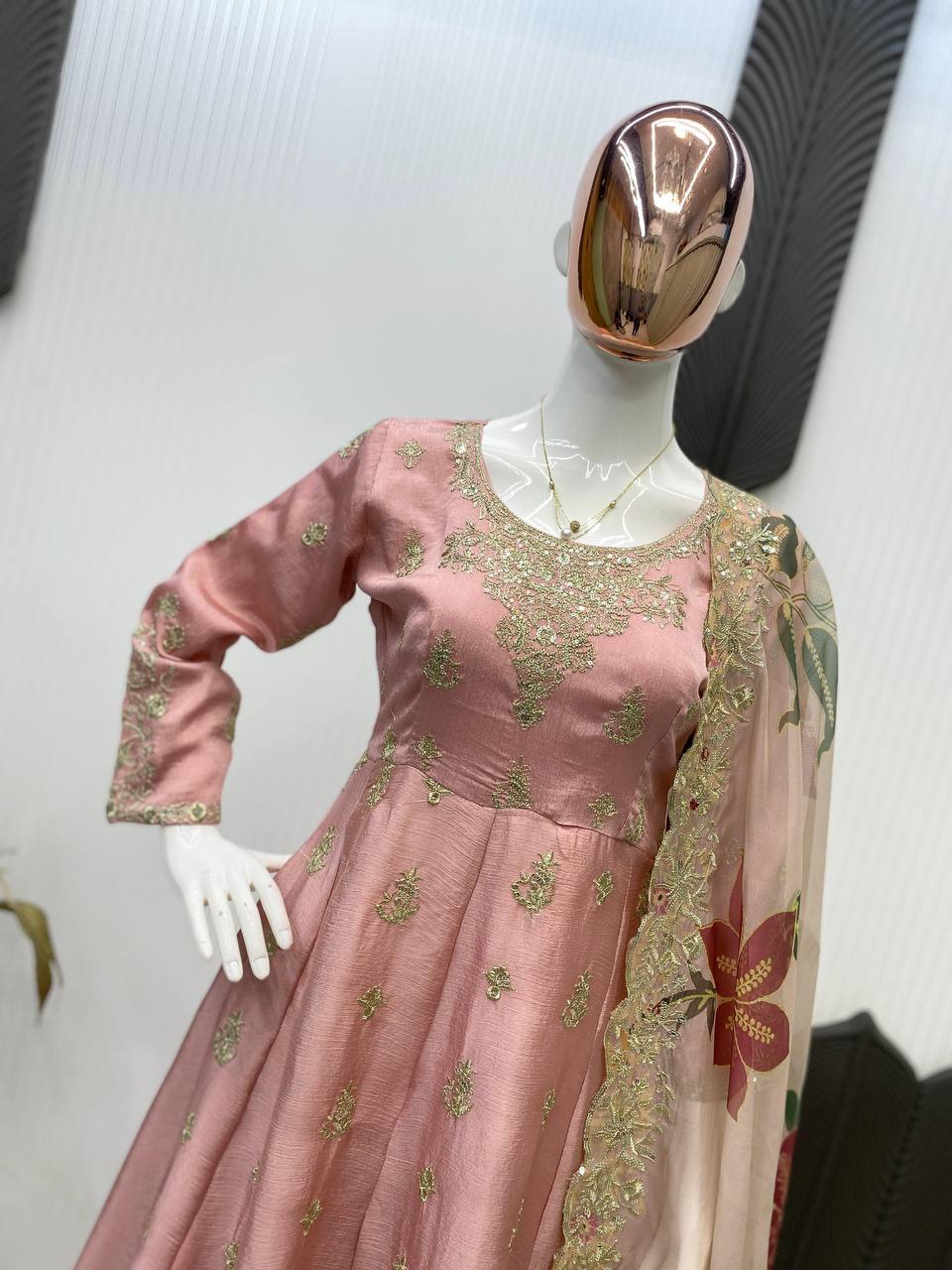 Party Wear Beautiful Gown And Bottom With Dupatta