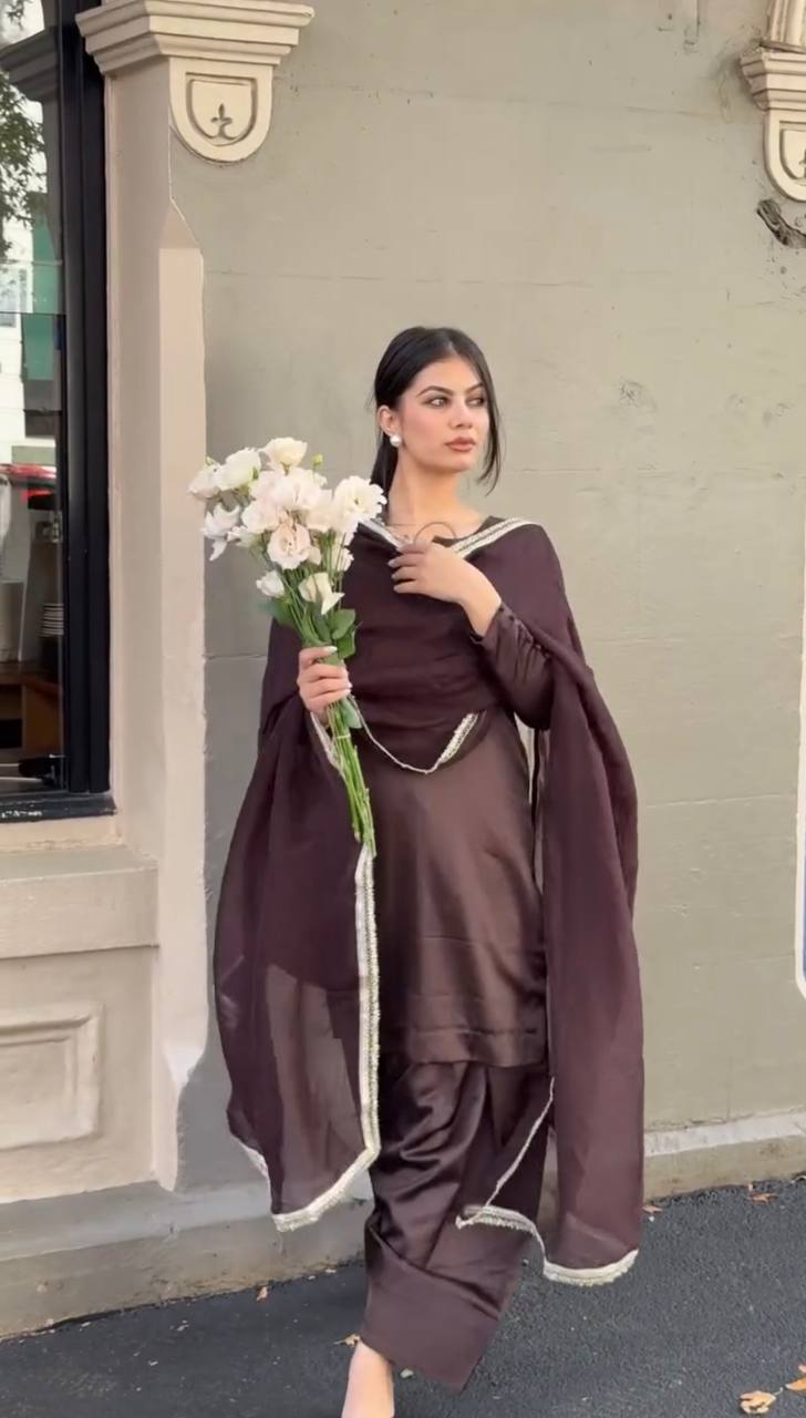 डिज़ाइनर पार्टी वियर लुक टॉप-बॉटम और खूबसूरत दुपट्टा