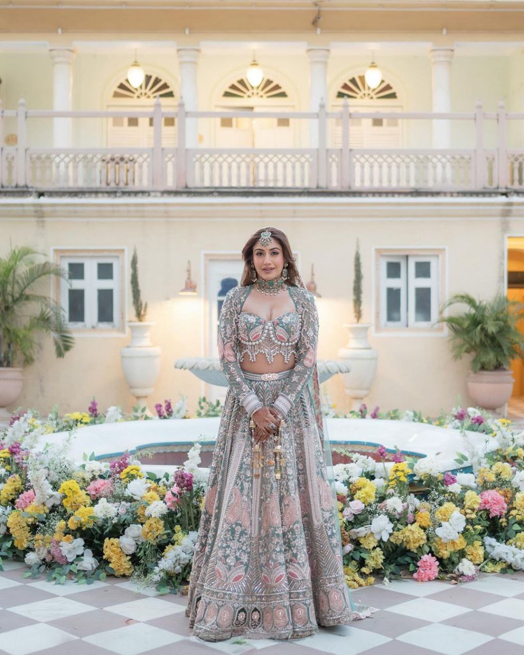 Designer Lehenga Choli With Hand Pearl Work