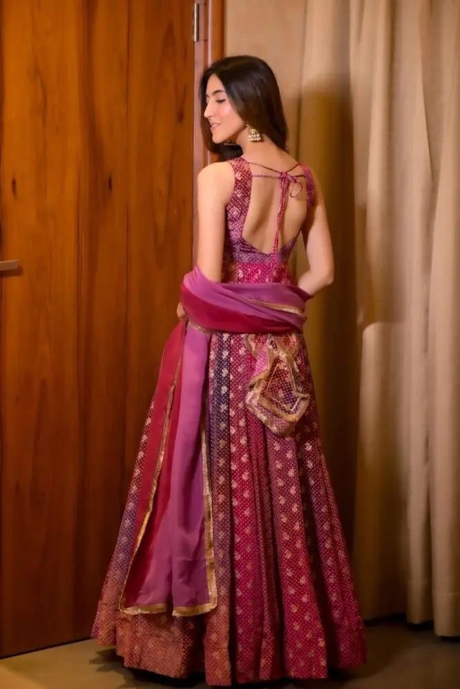 Party Wear Look Beautiful Anarkali Gown And Dupatta