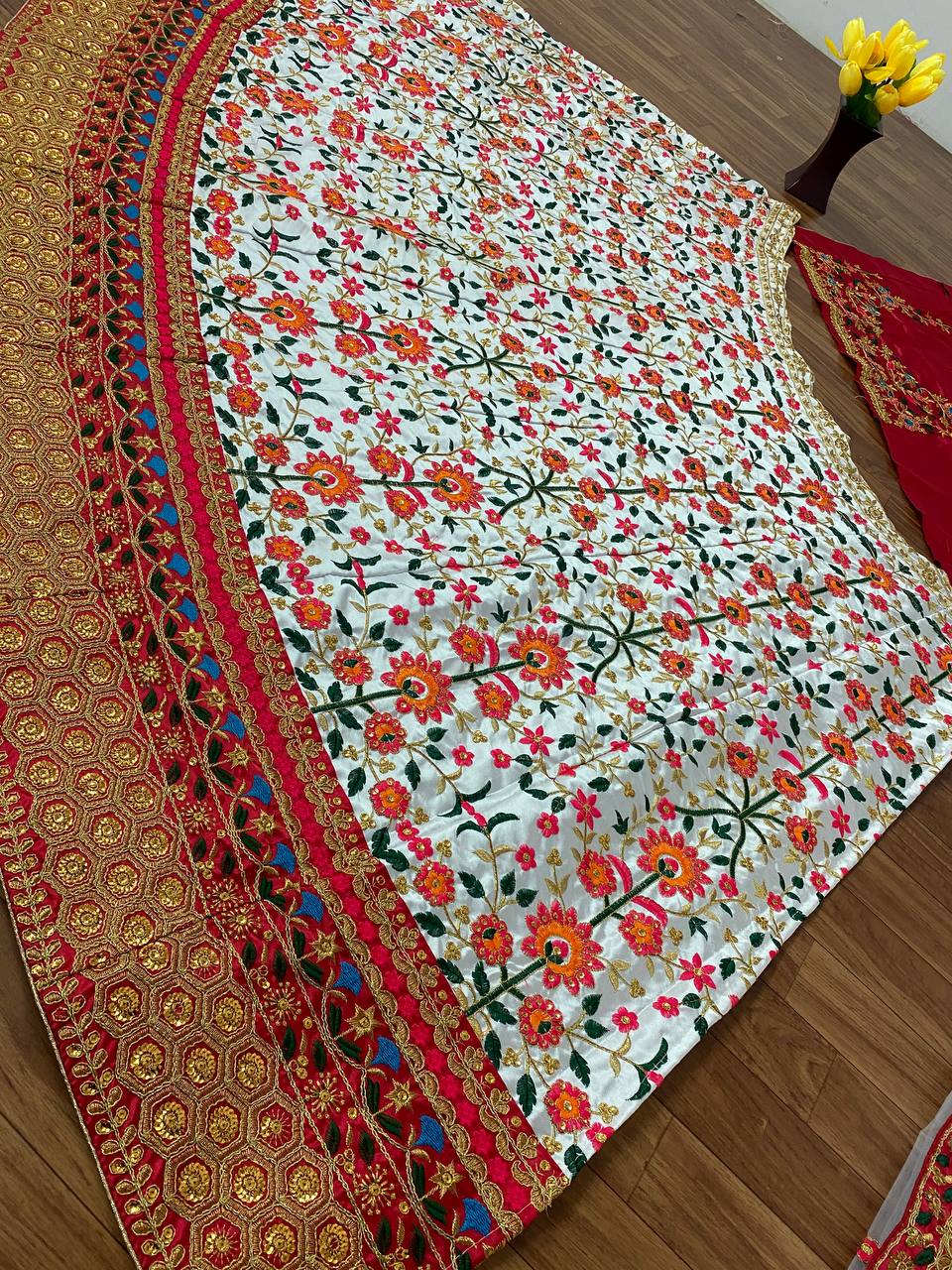 Party Wear Silk Lehenga Choli With Fancy Border Work