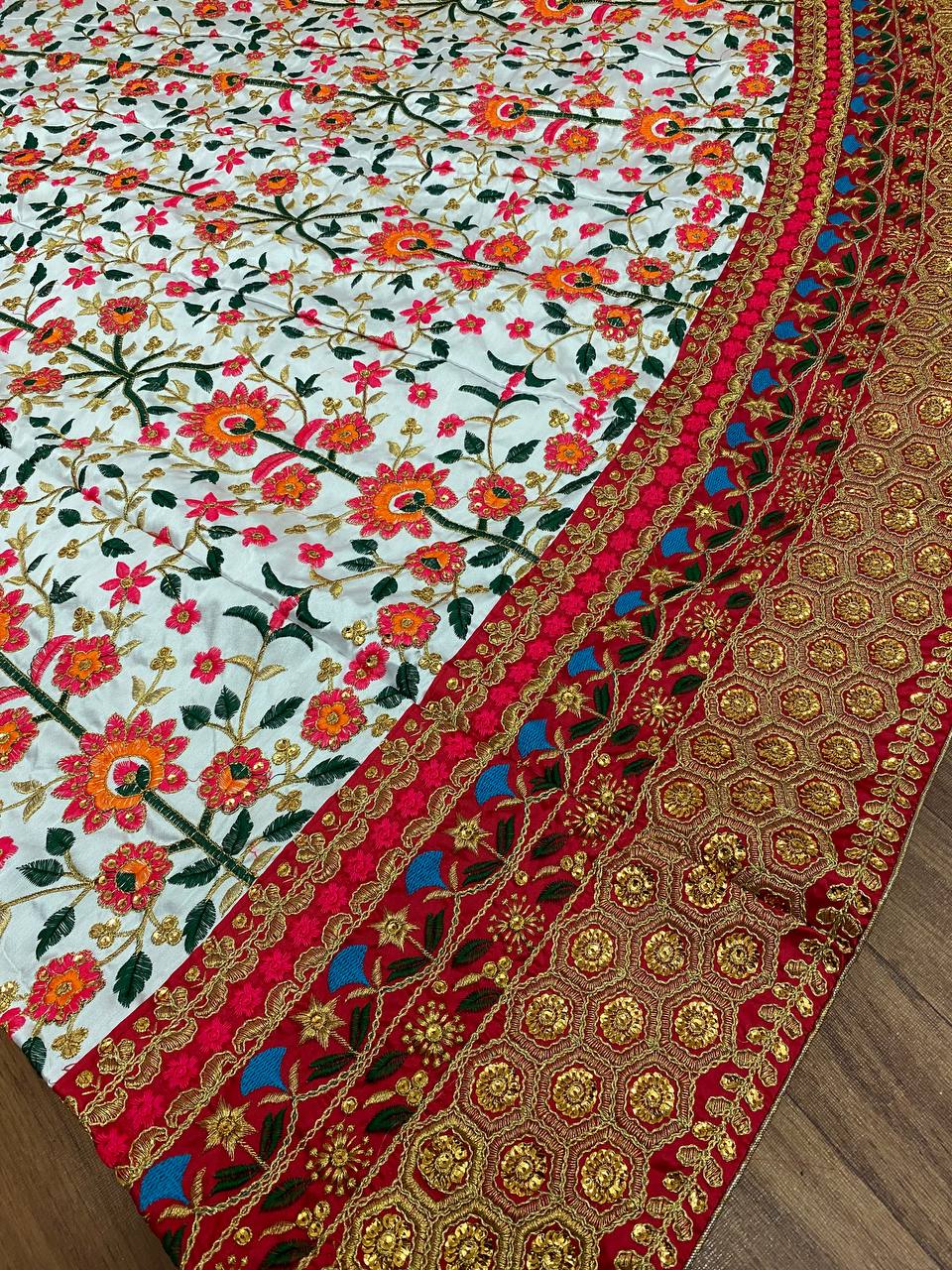 Party Wear Silk Lehenga Choli With Fancy Border Work
