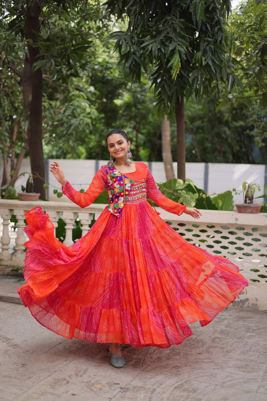 Navratri Special Gown With Beautiful Patch Work