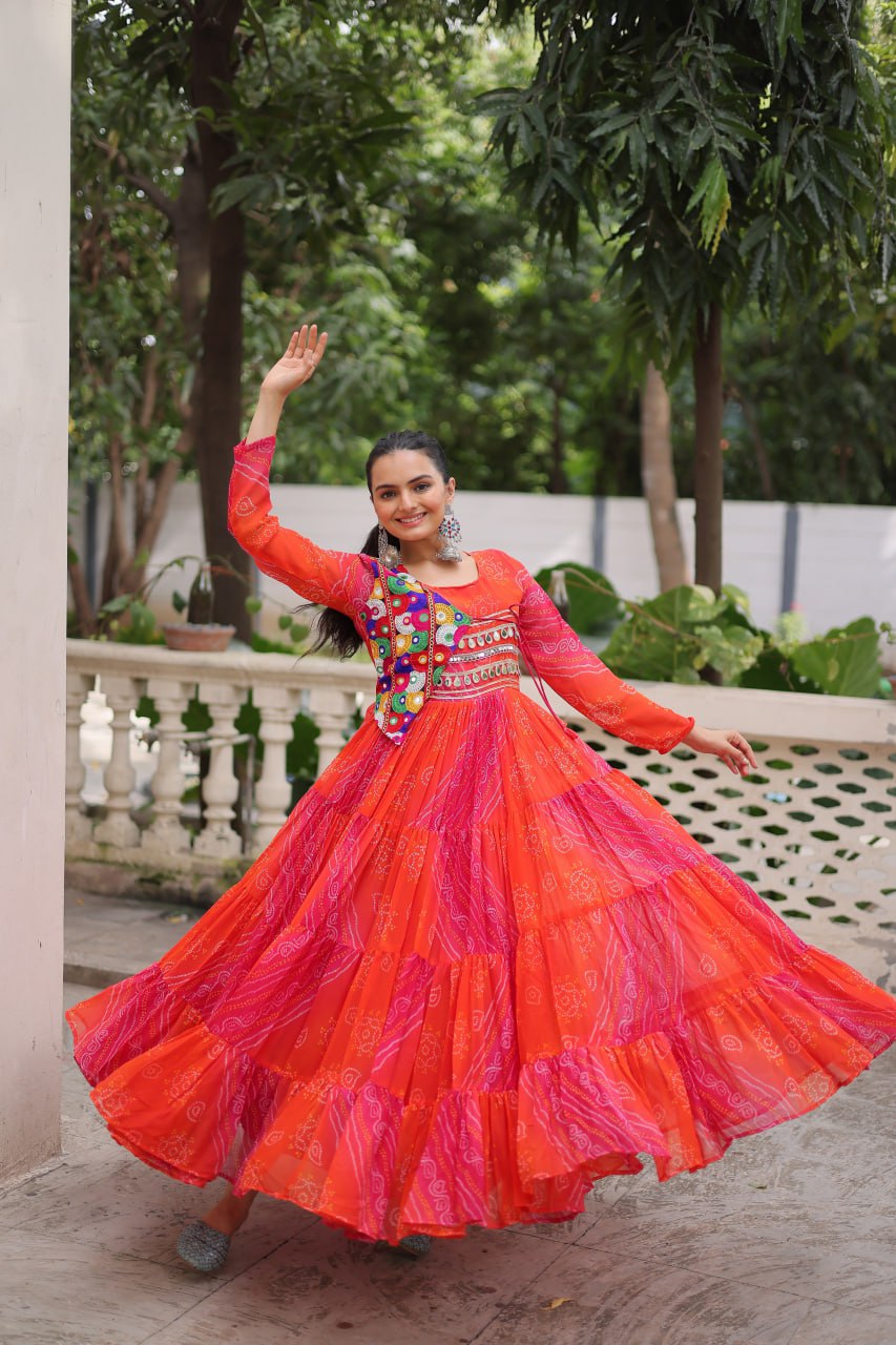 Navratri Special Gown With Beautiful Patch Work