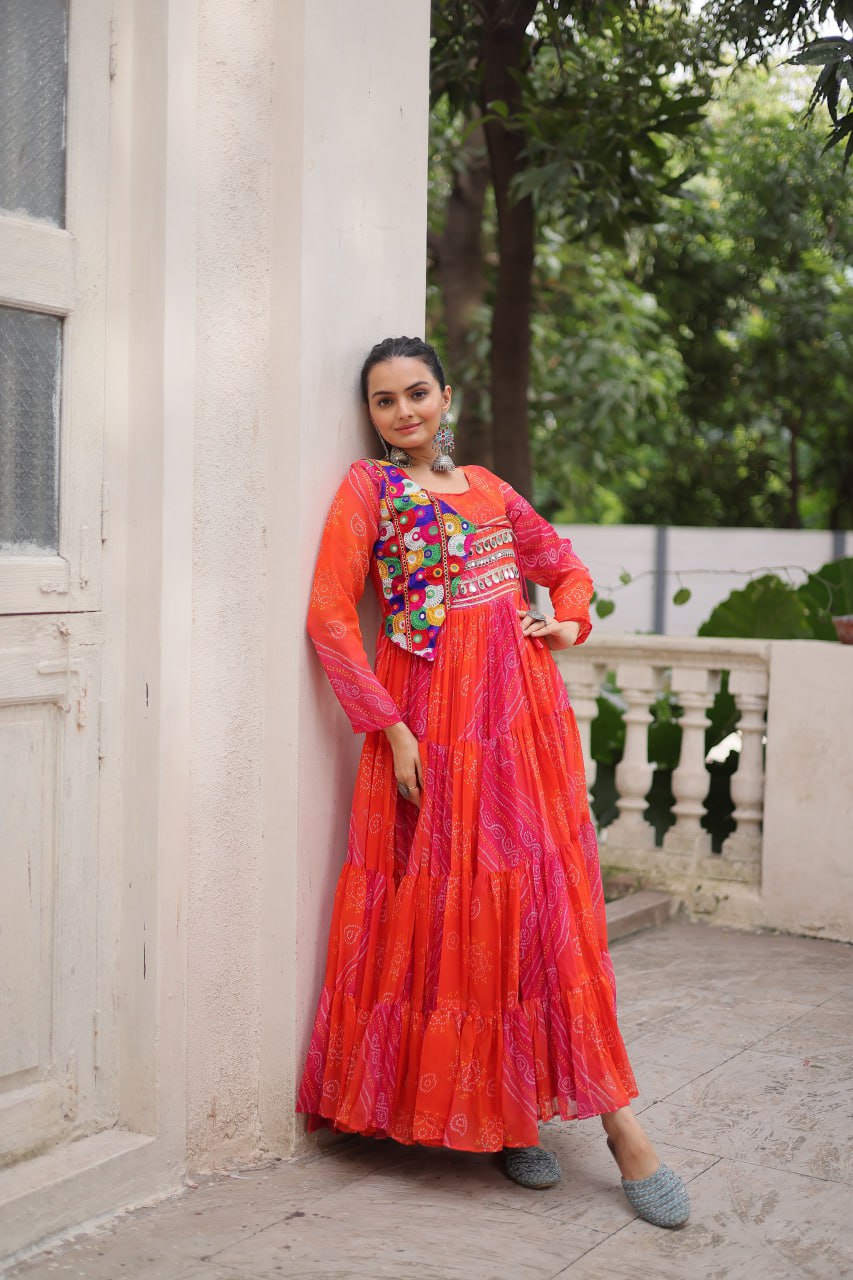 Navratri Special Gown With Beautiful Patch Work