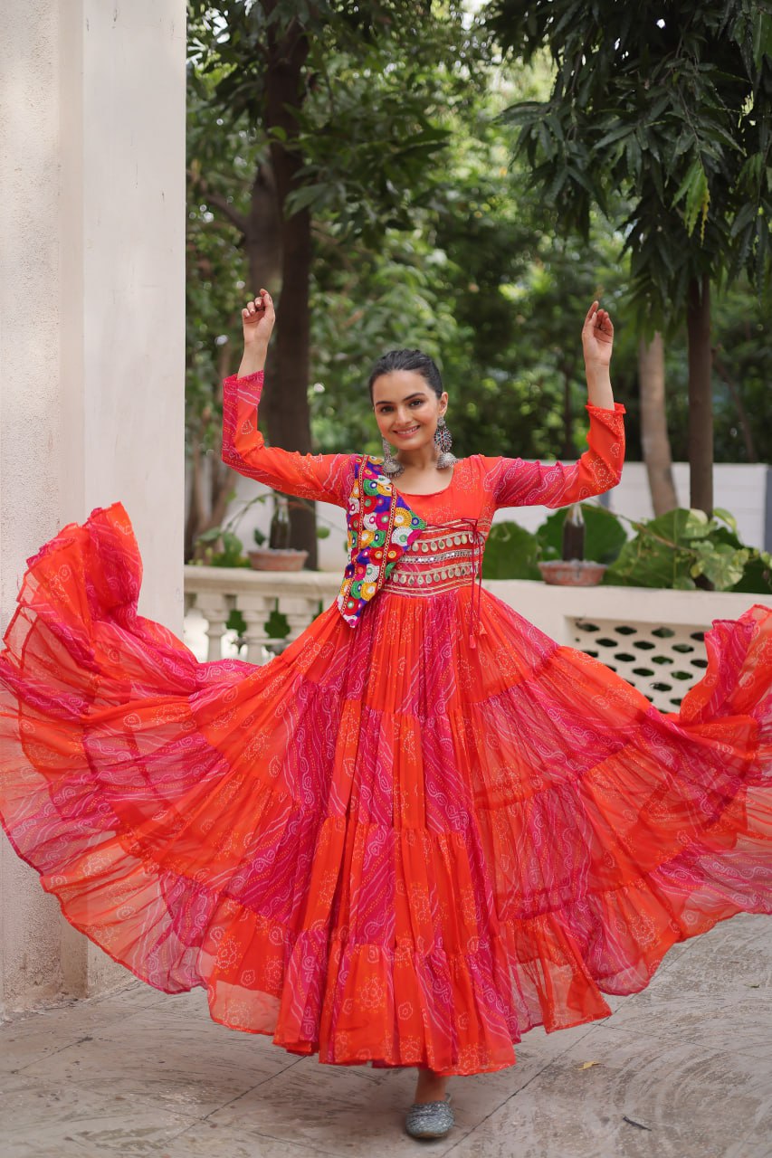 Navratri Special Gown With Beautiful Patch Work