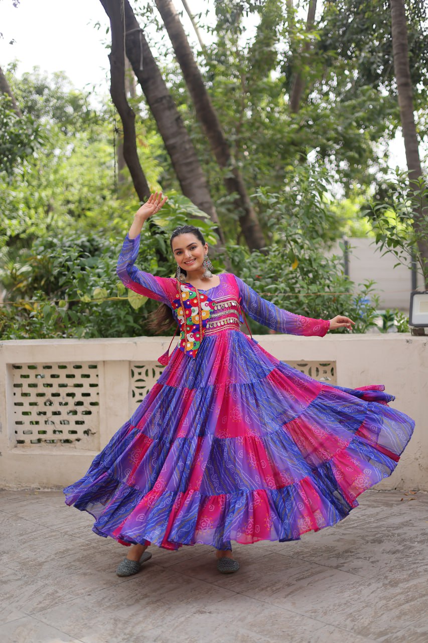 Navratri Special Gown With Beautiful Patch Work