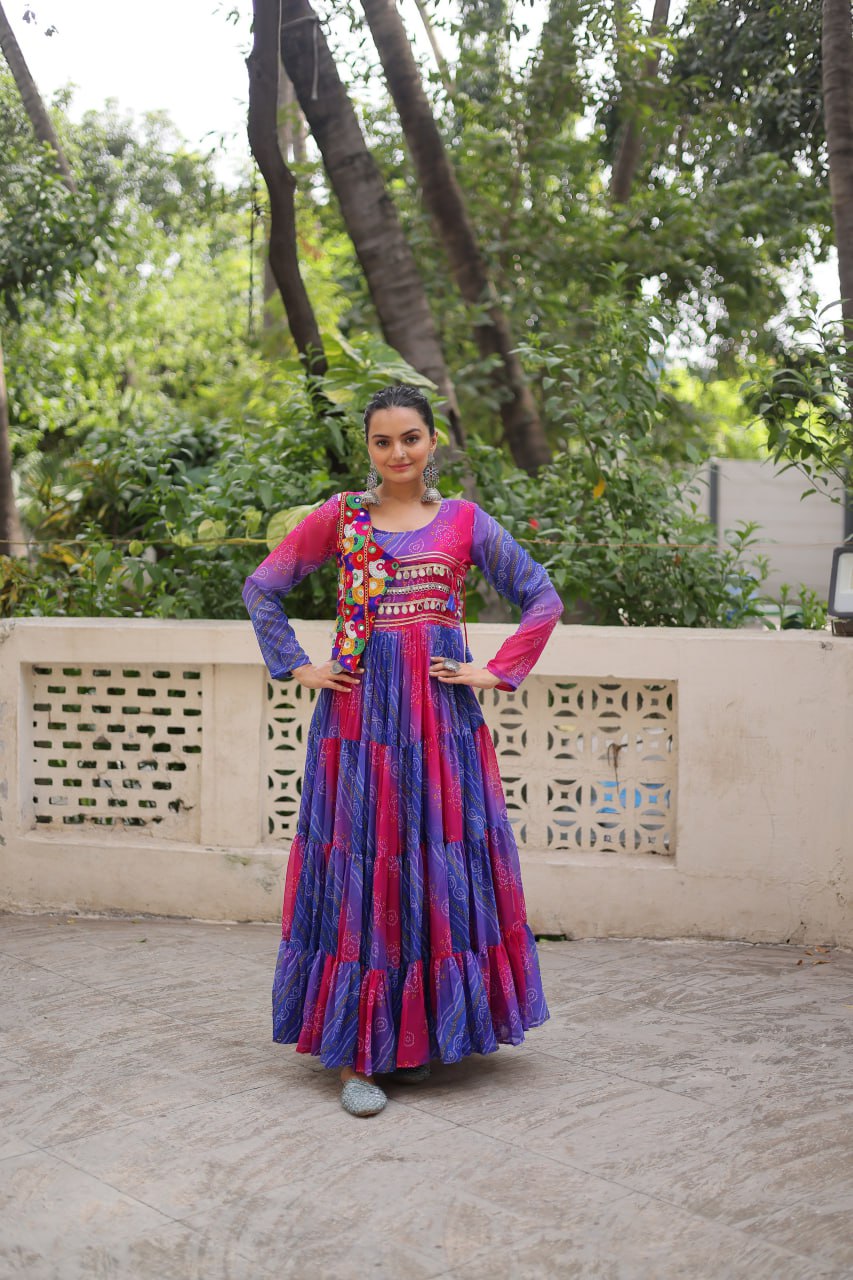 Navratri Special Gown With Beautiful Patch Work