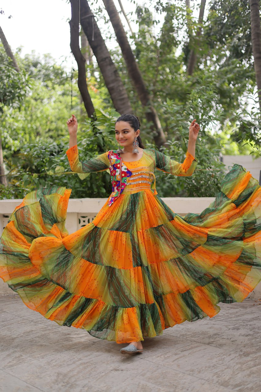 Navratri Special Gown With Beautiful Patch Work