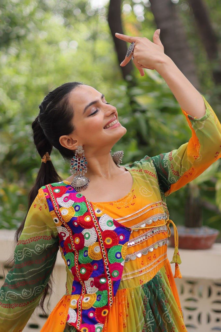 Navratri Special Gown With Beautiful Patch Work
