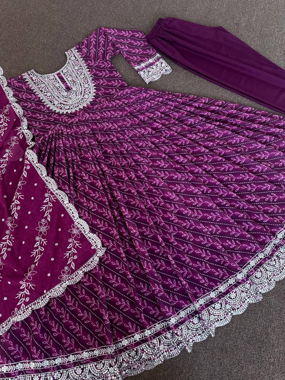 Beautiful Gown - Bottom & Dupatta With Fancy Digital Print