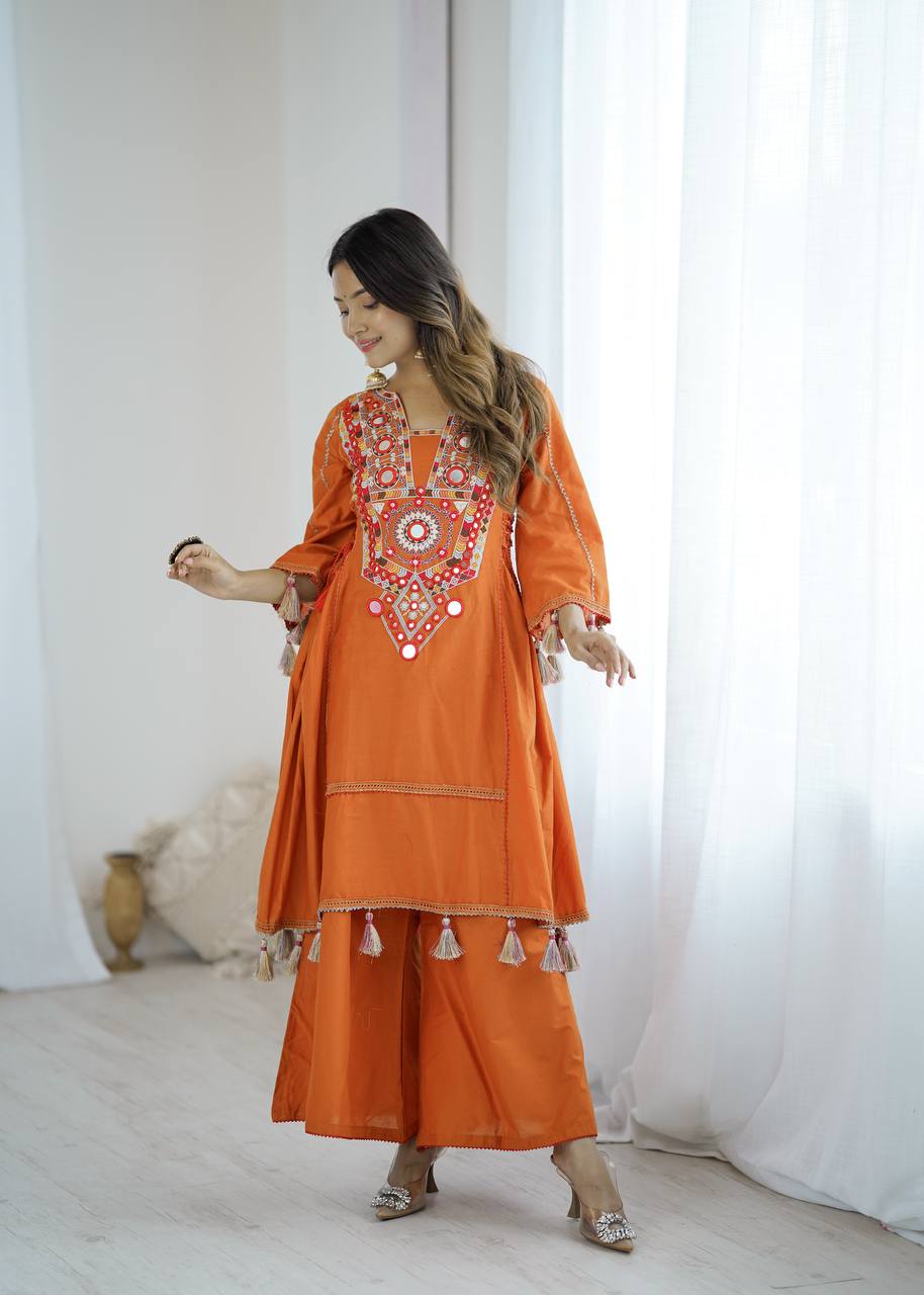 Designer Co-ord Set With Embroidery Sequence Work