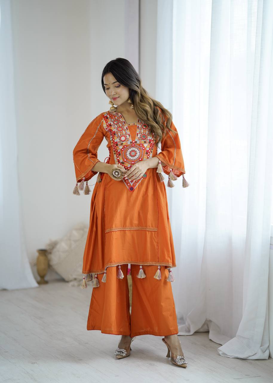 Designer Co-ord Set With Embroidery Sequence Work