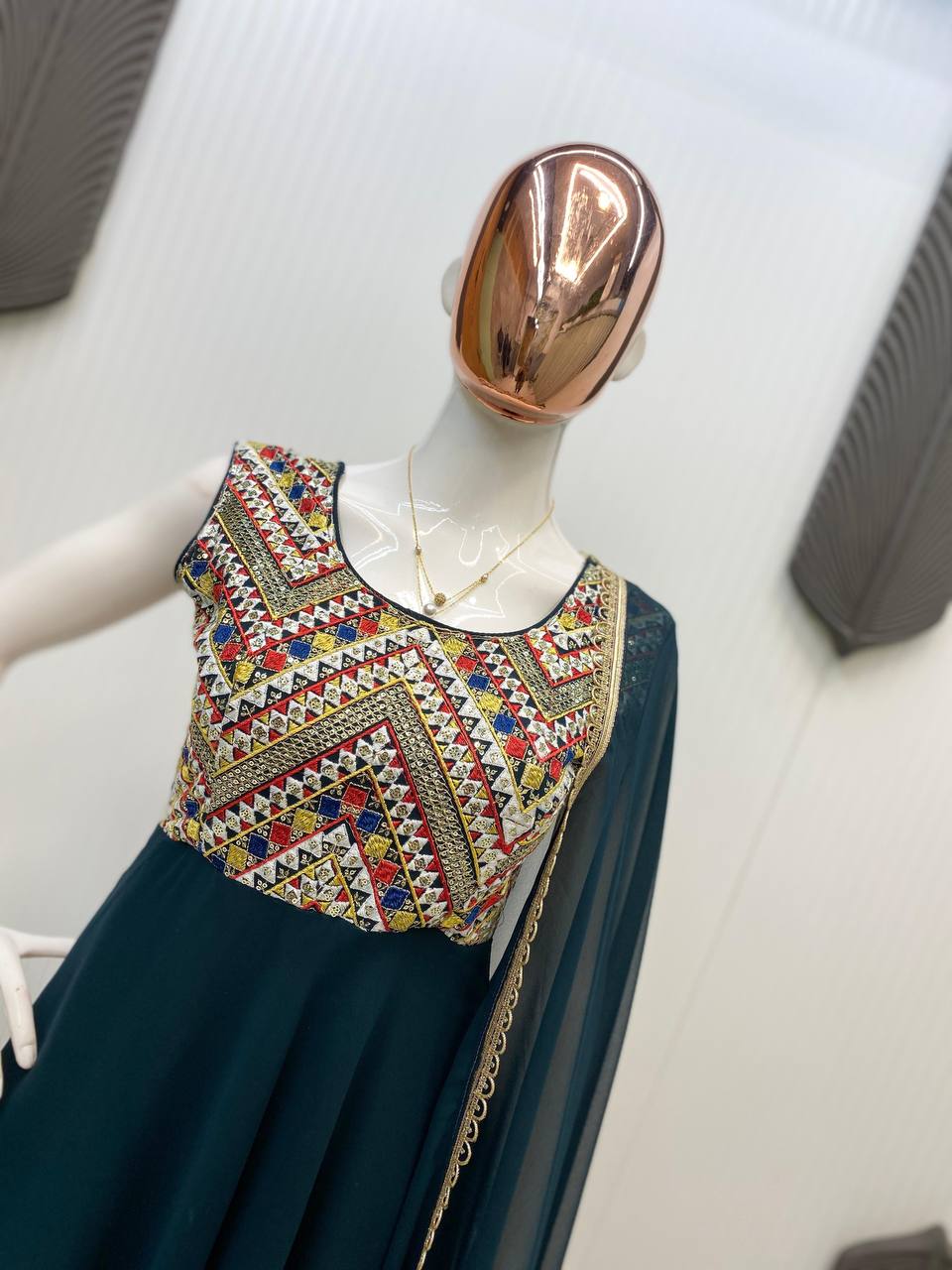 Party Wear Look Beautiful Anarkali Gown And Dupatta