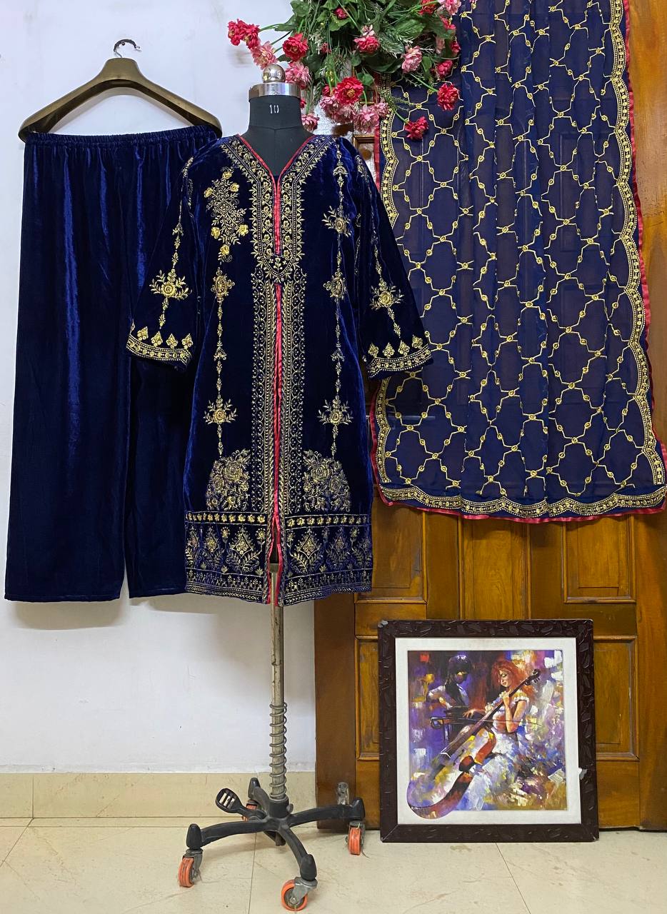 पार्टी वियर लुक डिज़ाइनर टॉप और बॉटम दुपट्टे के साथ