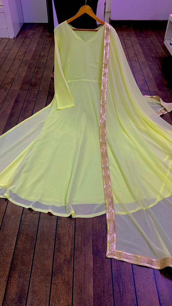 Party Wear Beautiful Gown With Dupatta