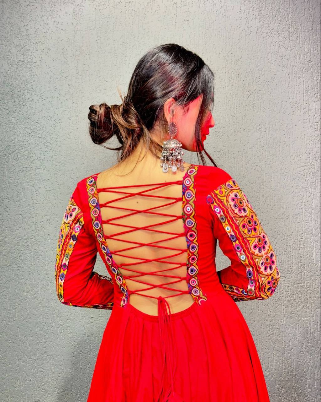 Beautiful Gown And Dupatta With Digital Print And Real Mirror Work