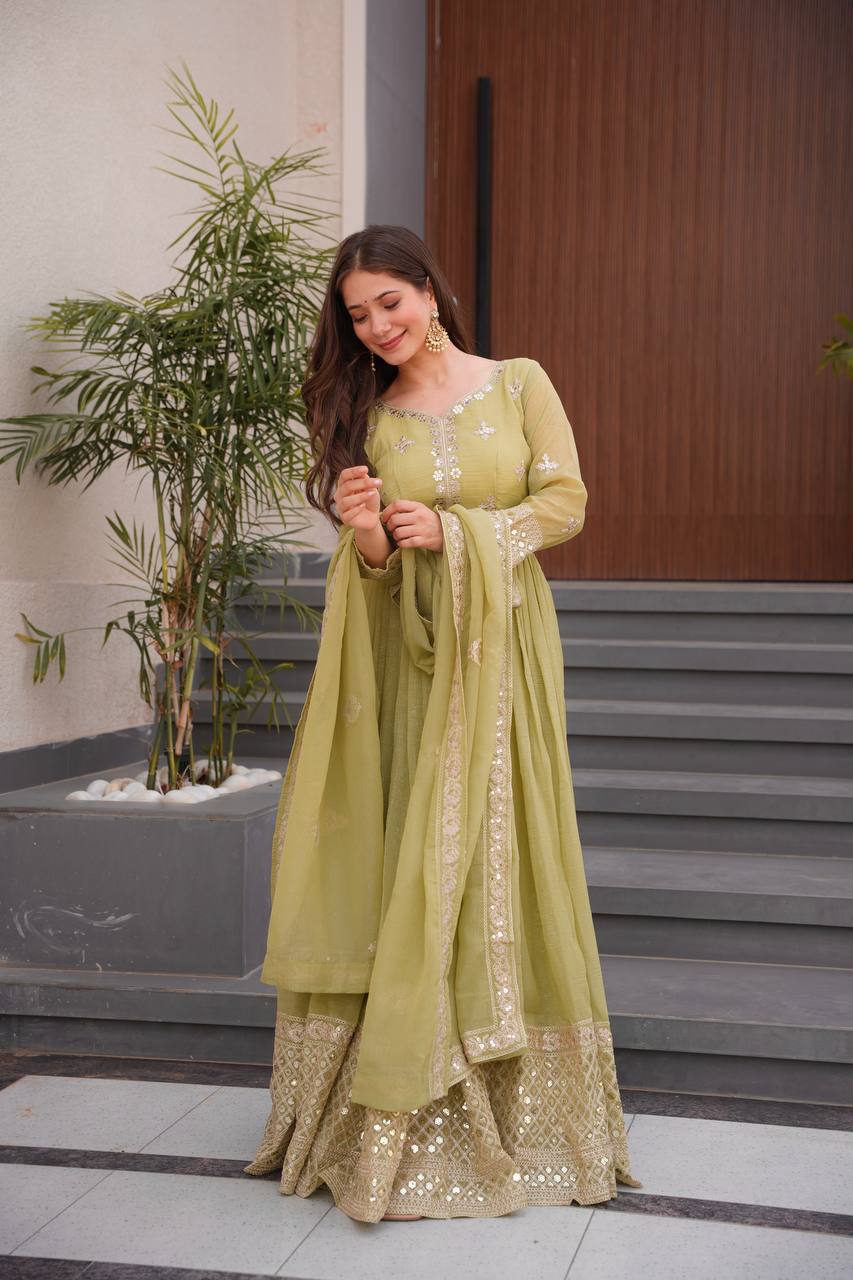 Designer Party Wear Look Gown And Dupatta