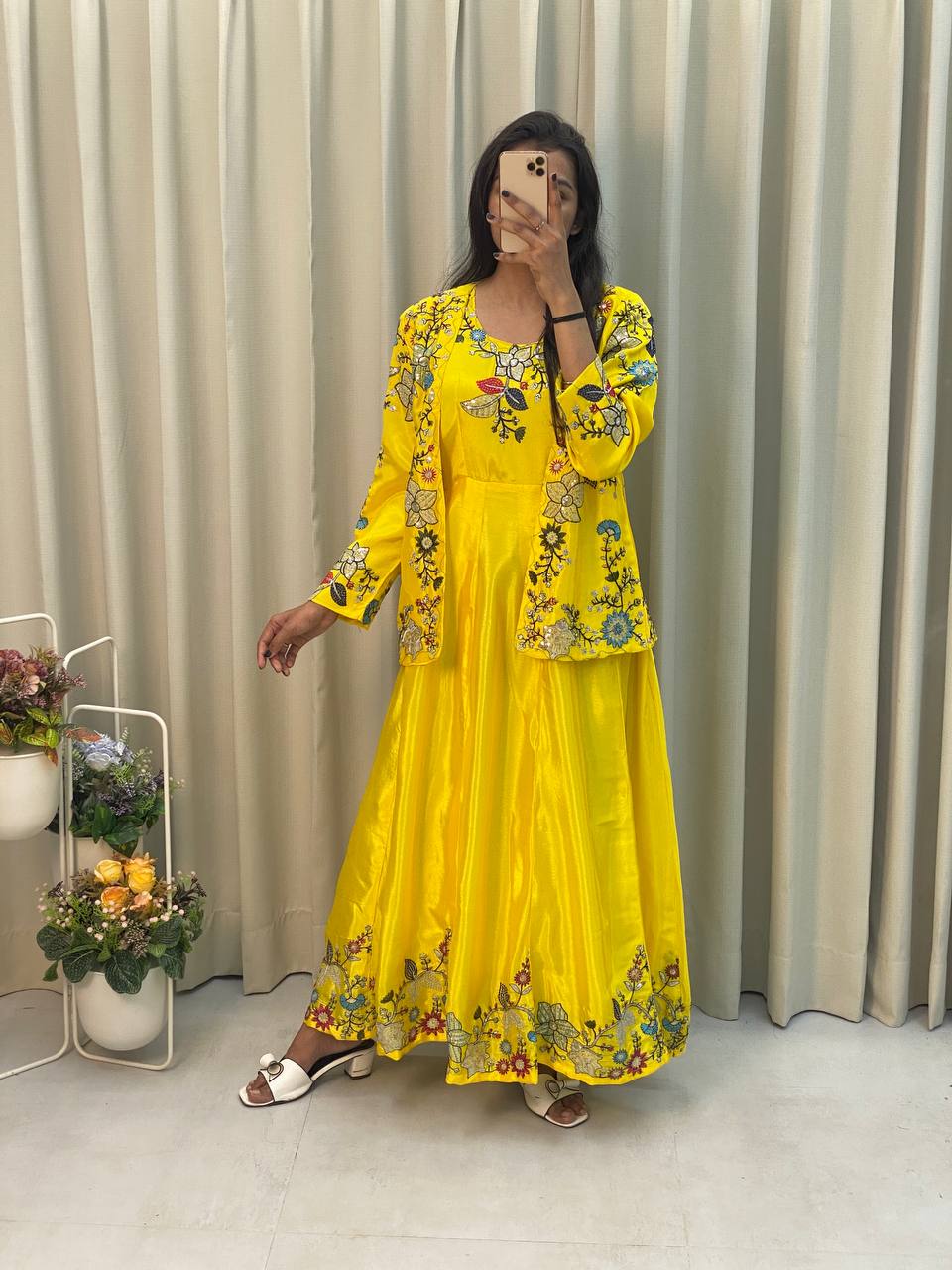 Party Wear Look Designer Gown And Beautiful Koti