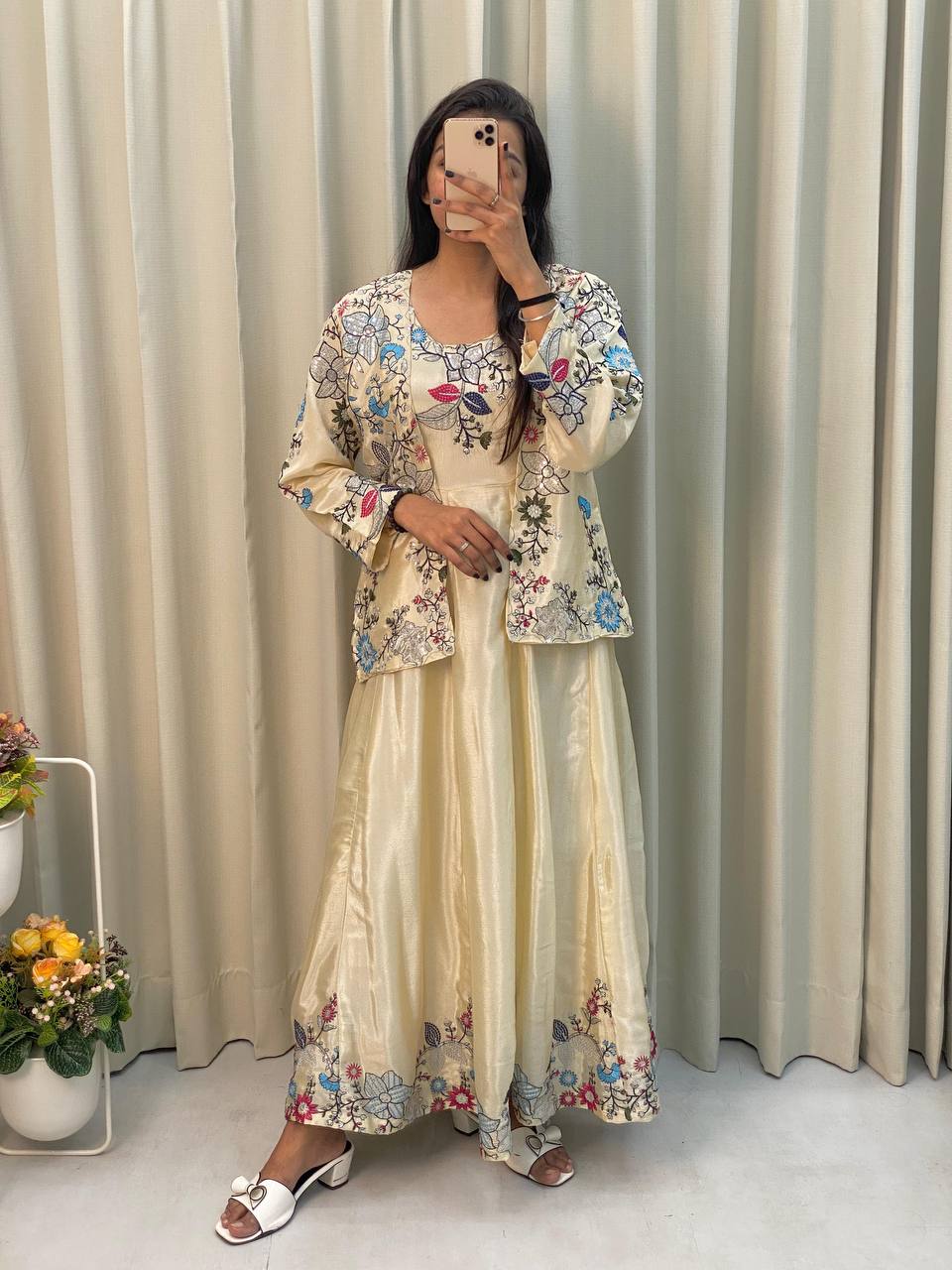 Party Wear Look Designer Gown And Beautiful Koti